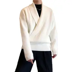 TIOZONEY - Chaqueta de suéter de lana para hombres