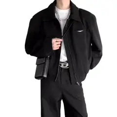 TIOZONEY - Chaqueta de béisbol para hombre-Negro