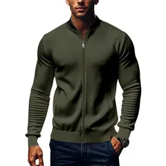 TIOZONEY - Abrigos para Hombre-Verde
