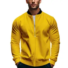 TIOZONEY - Abrigos para Hombre-Amarillo