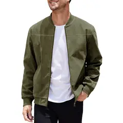 TIOZONEY - Abrigos para Hombre-Verde