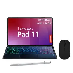 LENOVO - Tablet Pad 11 2025 8+128GB 11" WIFI Gris+Teclado Negro retroiluminado en color+Lápiz+Mouse.