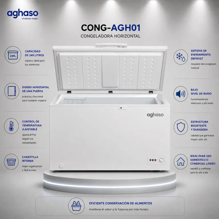 CONGELADORA BLANCA CONG-AGH01 249 LITROS BLANCO