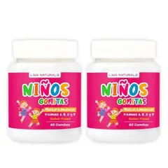 LIMA NATURALS - Pack 2 Gomitas Multivitamínicas Niños Fresa x 60