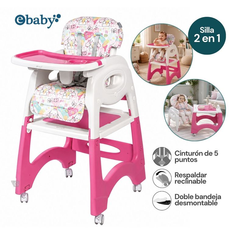 Silla de comer Escritorio LARA EB645-1 Rosa conejos