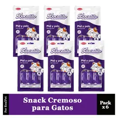 GENERICO - Pack x6 Snack Cremoso Gato Bocatito Piel y Pelo