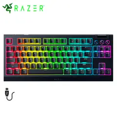 RAZER - Teclado Gamer BlackWidow V4 Mecánico Green Switch RGB Chroma HyperPolling 8000Hz USB-C Negro