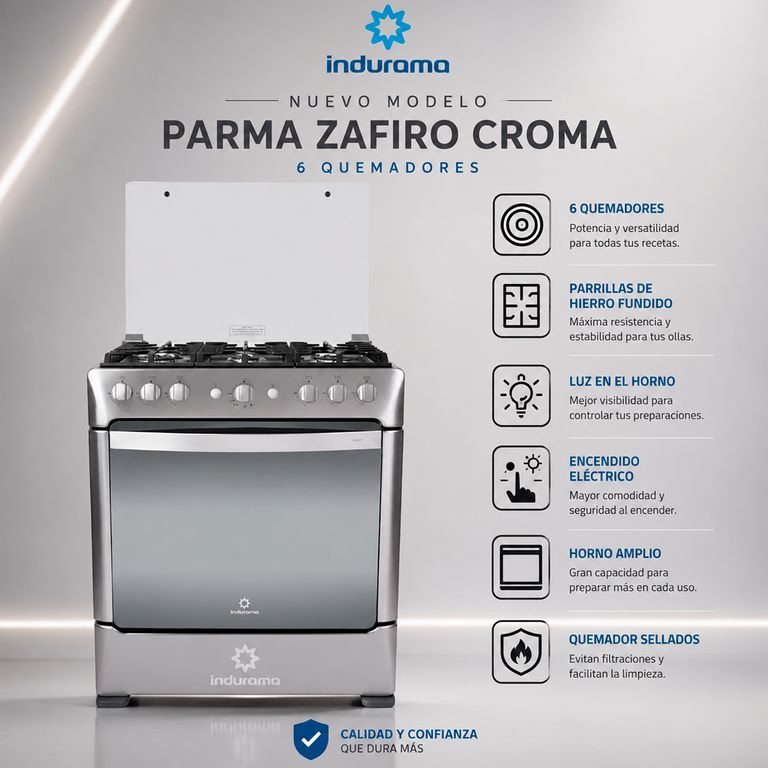 Cocina Parma Zafiro Croma 6 quemadores