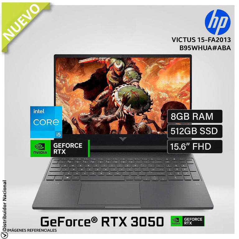 Laptop Gamer Victus 15-FA2013DX Intel Core i5 13420H 8GB RAM 512GB SSD RTX 3050 6GB 15.6" FHD B95WHUA#ABA