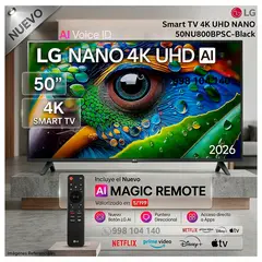 LG - Televisor 50" Pulg Nano 4K UHD AI Smart TV 50NU800BPSC - Modelo Nuevo