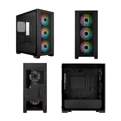 COOLER MASTER - Case Elite 301, MiniTower, Negro, ATX, USB 3.2 Gen 1 Tipo-C / Tipo-A, Audio