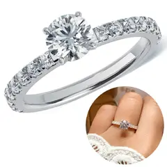 GENERICO - Anillo Promesa, Regalo Novia Pareja - Plata Estuche Gratis