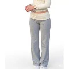 GENERICO - Pantalón Palazzo Mujer Casual Tiro Bajo Color Gris.