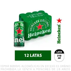 HEINEKEN - Cerveza Lata 310ml - Pack x 12 Unidades