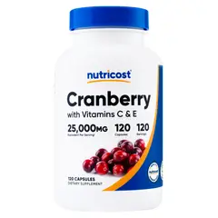 Nutricost - Cranberry + Vitamina C y E - 120 Cápsulas