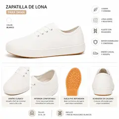 GENERICO - Zapatilla de lona dama uniform nana personal