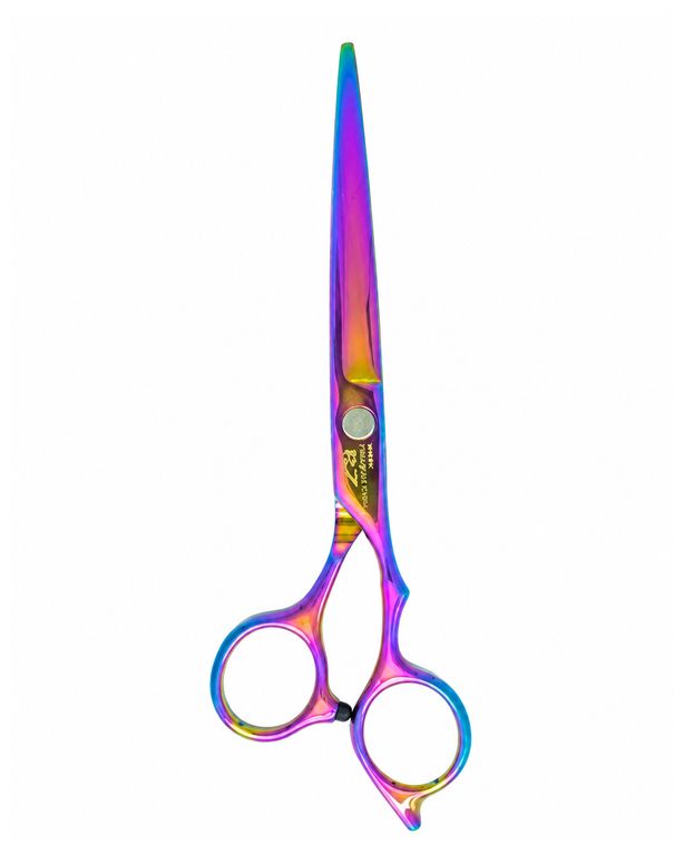 Tijera Profesional Multicolor Tornasolada Acero Inoxidable Barbería Peluquería