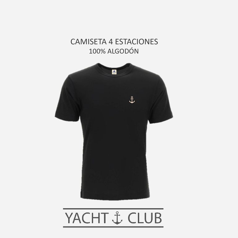 Polo Algodón Hombre Logo Ancla Bordado Yacht Club