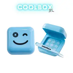 GENERICO - COOLBOX XL CELESTE - caja con espejo parches de acné de estrellas Transparente + pinza - Coolface