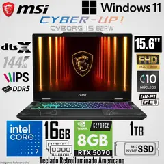 Msi - Laptop Cyborg 15 B2RWGKG Intel Core 7 240H 16GB RAM 1TB SSD RTX 5070-8GB 15.6" FHD 144 Hz