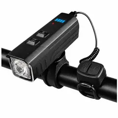 OEM - Linterna LED Para Bicicleta Con Bocina 120dB Sensor De Luz Y Pantalla De Batería