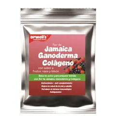 GENERICO - Flor de Jamaica con Ganoderrma y Colageno con sabor a limon y frutos rojos, ideal para Juguerias o el Hogar