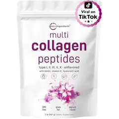 GENERICO - Multicolageno Micro Ingredients Polvo de péptidos de colágeno hidrolizado tipo I, II, III, V, X