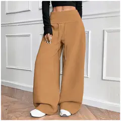 ROSUE - Buzo Pantalón de Franela Mujer Pretina Ancha