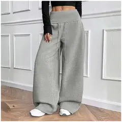 ROSUE - Buzo Pantalón de Franela Mujer Pretina Ancha