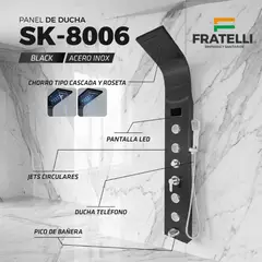 FRATELLI - COLUMNA DE DUCHA LED INOXIDABLE NEGRO SK-8006