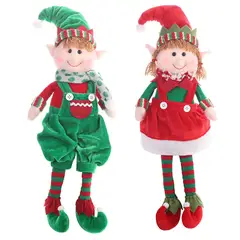 TIOZONEY - 2pcs Muñecos de peluche de Navidad elfo elfos para niños