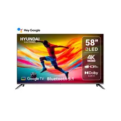 HYUNDAI - Televisor QLED 58" UHD 4K con Google TV HYLED5813QG