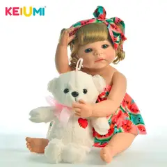 TIOZONEY - 22 pulgadas reborn niña cuerpo completo silicona realista muñeca bebés