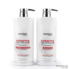 PLACENTA LIFE RADIANT - Kit Hanna Caball Keratina & Biotina Shampoo y Acondicionador