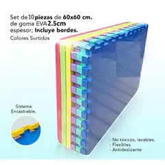 OEM - Piso de Goma Eva de 10 Piezas para Bebes 60x60