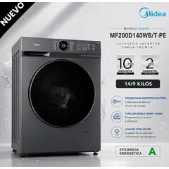 Midea - MF200D140WBT-PE - Lavaseca Inverter Carga Frontal Titanium 14Kg 9Kg