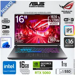 ASUS - Laptop ROG STRIX G16 G615JMR-AS74 Intel Core i7-14650HX 16GB RAM 1TB SSD GeForce RTX 5060