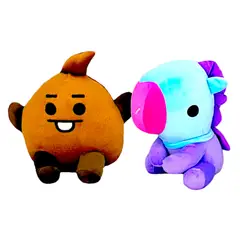 GENERICO - Pack 2 peluches Baby BTS BT21 Shooky Pony