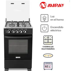 MIRAY - Cocina a Gas ONIX PLUS GLP 4 Hornillas (Disponible a GLP)