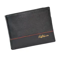 PAUL HARRIS - Billetera de cuero para hombre full tarjetero - negro j053