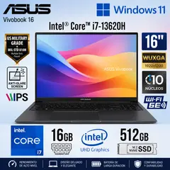 ASUS - Laptop Vivobook X1605VA-MB1440 IPS Intel Core i7-13620H 16GB RAM 512GB SSD 16 WUXGA W11 Pro