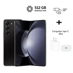 SAMSUNG - Z Fold 5 - 512gb Negro Plebable 5G + Kit de carga. Reacondicionado Grado A+ SM-F946