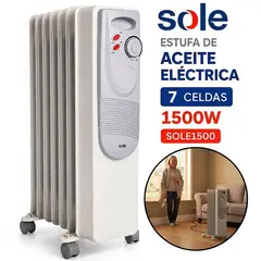 Sole - Estufa de Aceite Eléctrica 7 celdas 1500W SOLE1500