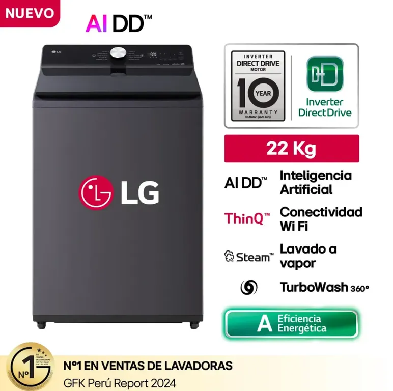 Lavadora de 22kg con AI DD