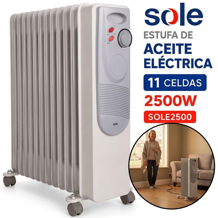 Estufa de Aceite Eléctrica 11 celdas 2500W SOLE2500