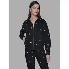 KARL LAGERFELD - SUDADERA CON BORDADO INTEGRAL Y CIERRE KL