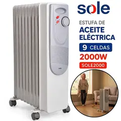 Sole - Estufa de Aceite Eléctrica 9 celdas 2000W SOLE2000