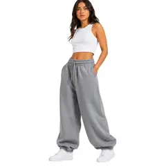 ENKI - Pantalón Jogger Oversize Mujer Algodón Franela
