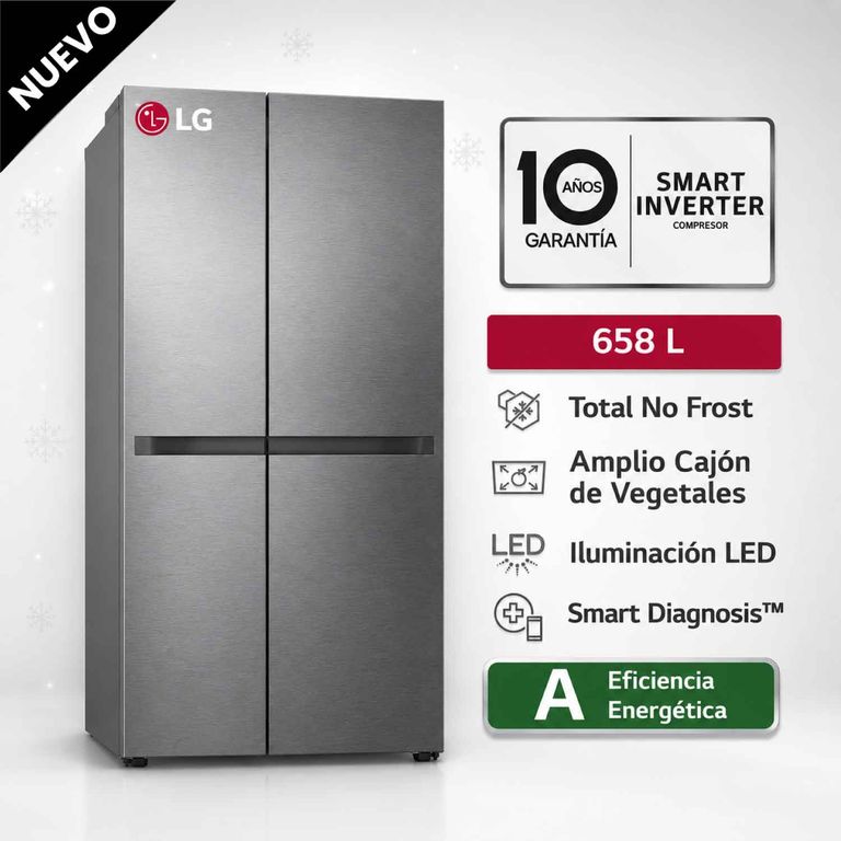 Refrigeradora Side By Side GS66BPM 658L Total No Frost - Negro Mate