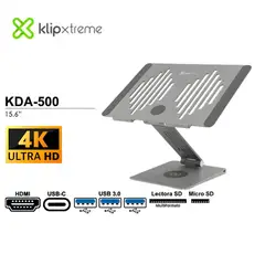 KLIP XTREME - SOPORTE PARA LAPTOP 15.6 KLIP KDA-500+DOCKING STATIO 9 en 1